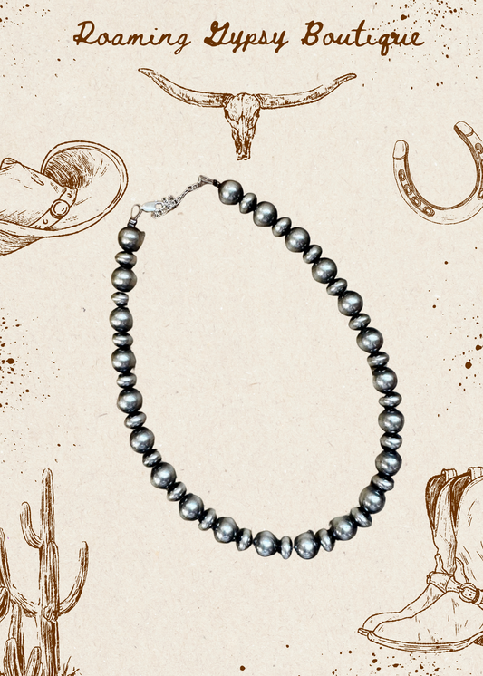 14 inch 10 mm and 10 mm Sterling Silver Pearls choker necklace