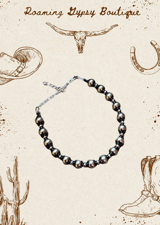 3 mm & 6 mm Sterling Silver Pearls bracelet