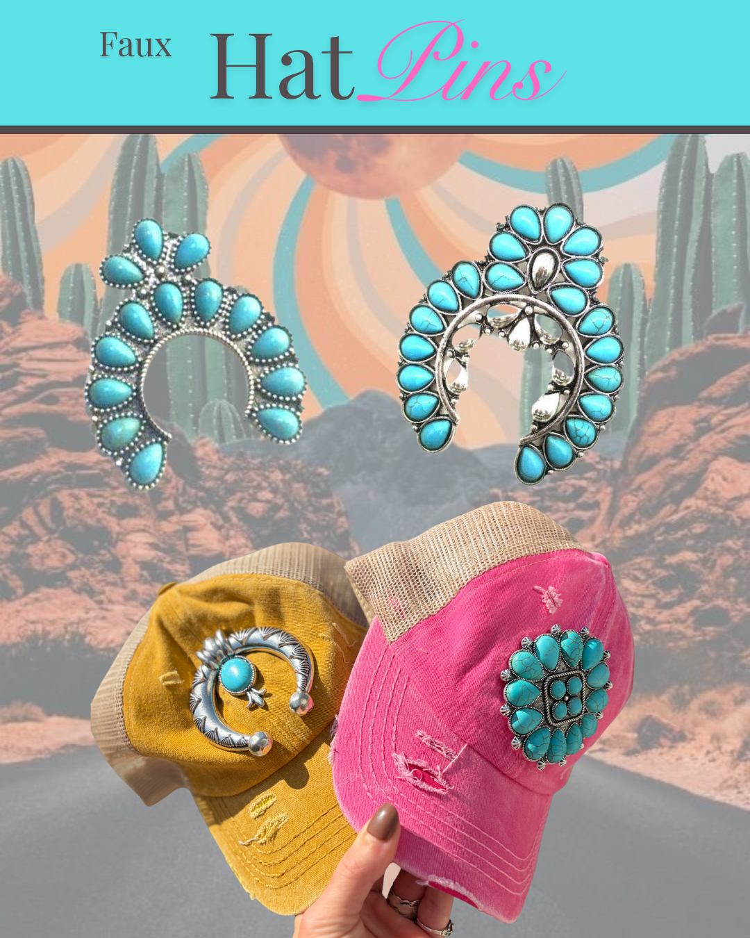 Faux Western Hat Pins