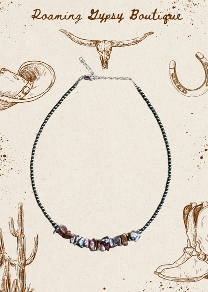 14” Wild Horse Choker – Sterling Silver Pearls