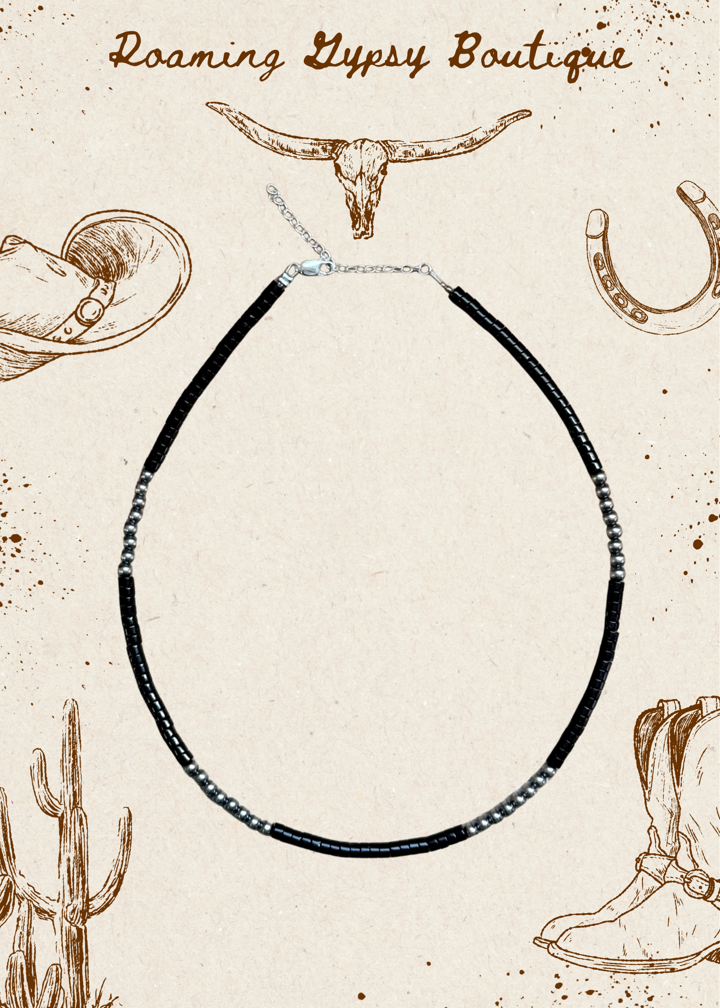 16” Black Onyx Necklace – Sterling Silver Pearls