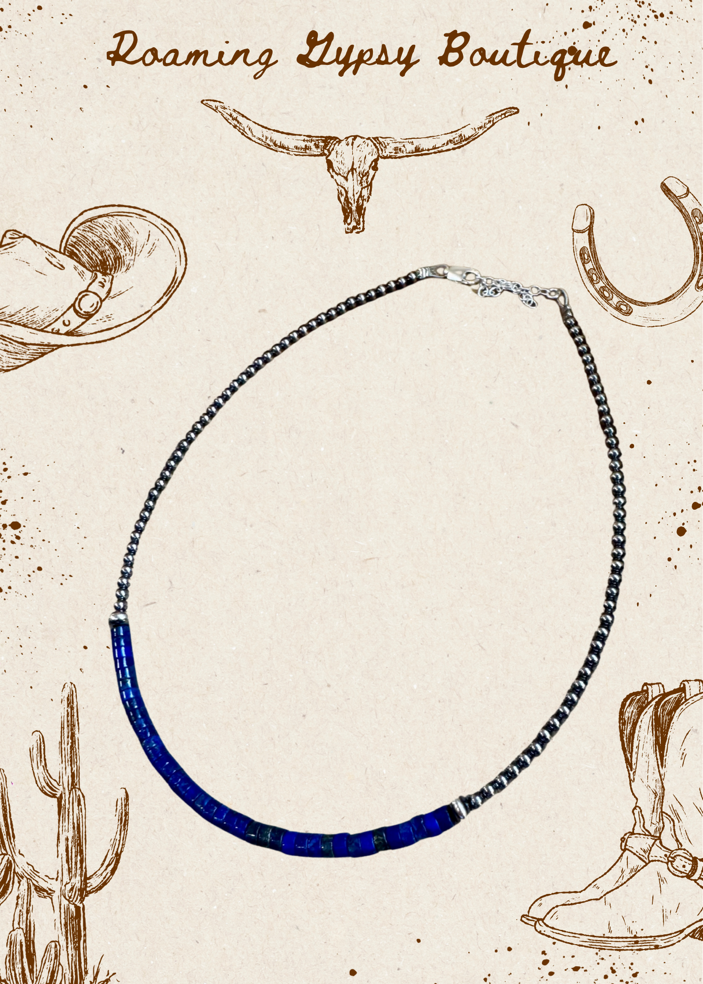 Lapis & Sterling Silver Pearl Choker
