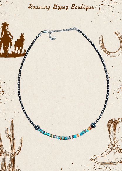 Sterling Silver Pearl Choker with Extra Turquoise & Spiny Oyster