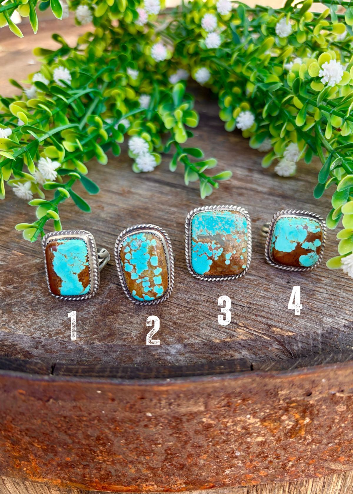 Number 8 Mine Squared Rings