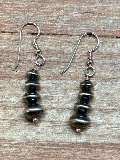 Sterling Silver Saucer Pearl Dangle Earrings – Handmade by Colby Ogg & Addalie Ogg – USA Made