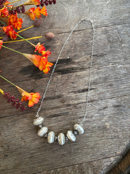 Monica Smith 6 Silver Pearl Necklace