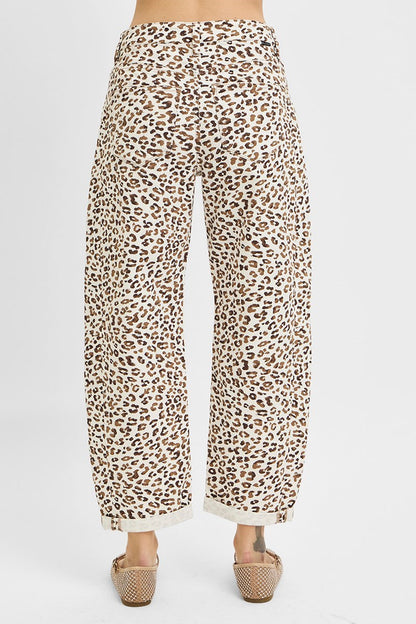 Leopard & Cream Barrel Jean