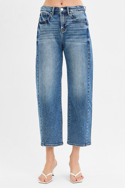 Medium Wash Barrel Jean | Risen brand barrel jean