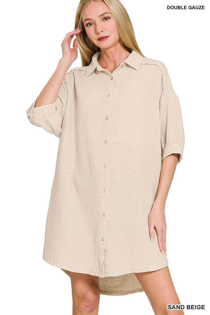 Linen Sands Shirt Dress