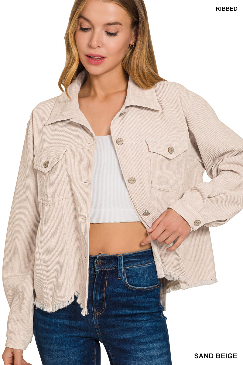 Classy Rocker Ripped Shacket