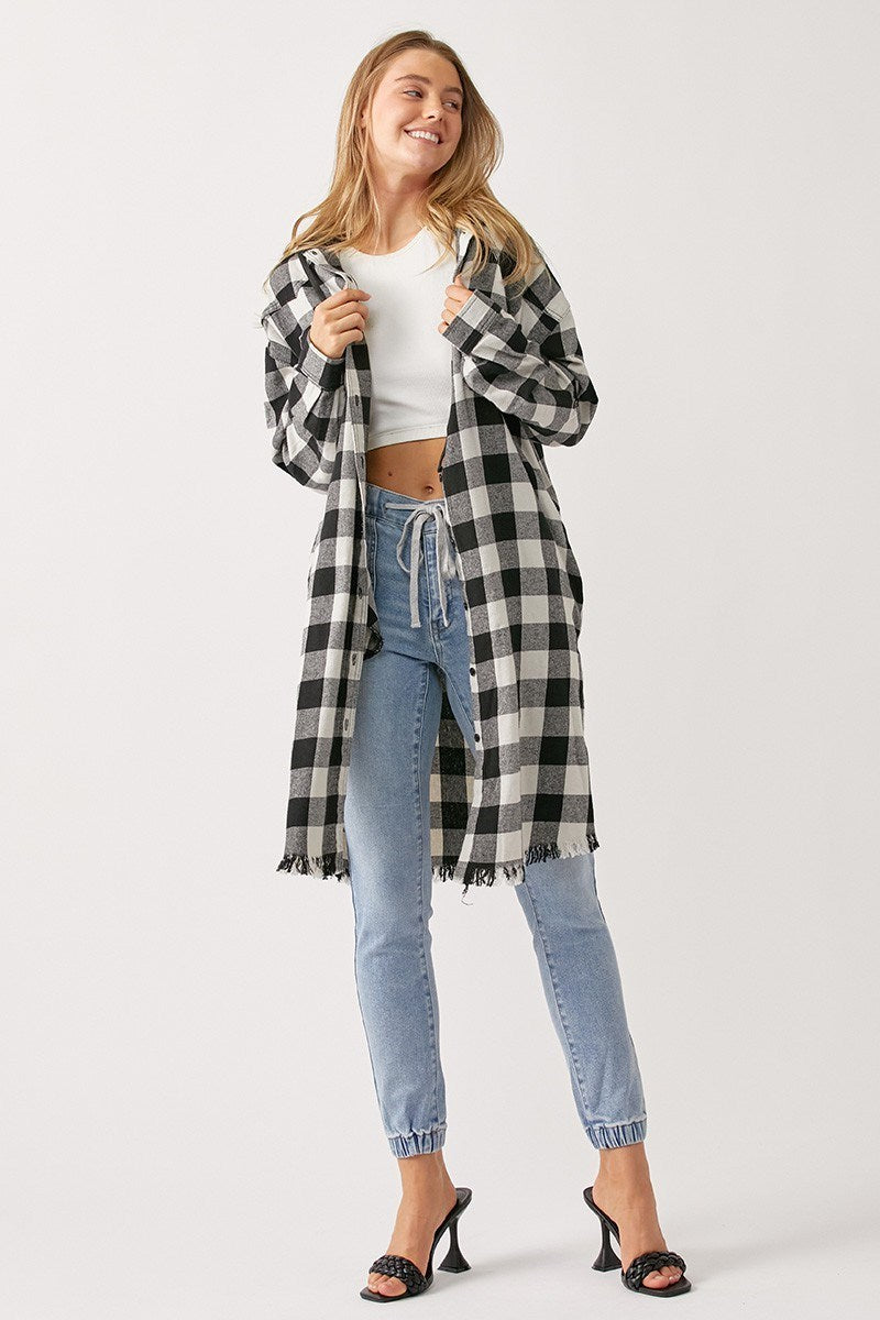 Gypsy Fresh Plaid Hooded Shacket