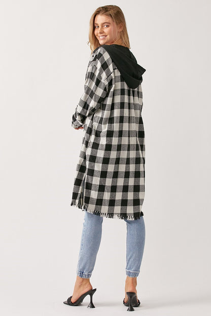 Gypsy Fresh Plaid Hooded Shacket