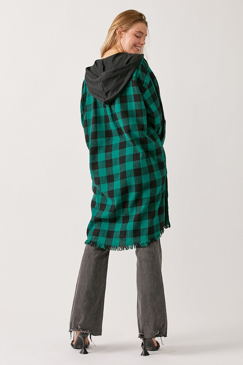 Gypsy Fresh Plaid Hooded Shacket