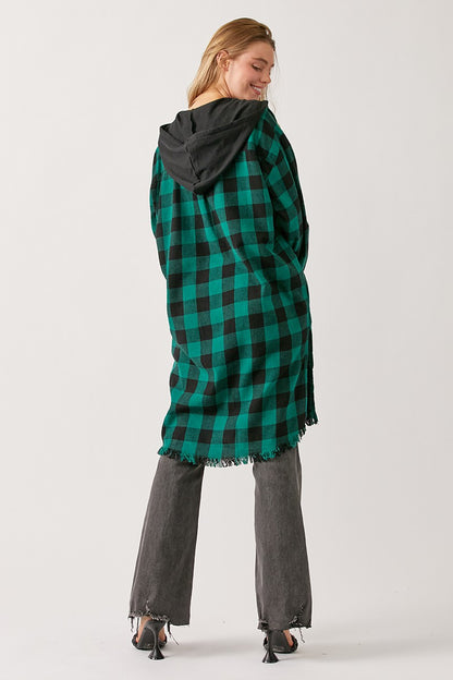 Gypsy Fresh Plaid Hooded Shacket