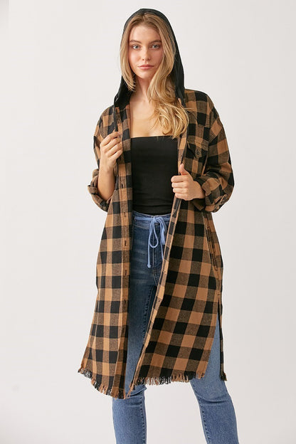 Gypsy Fresh Plaid Hooded Shacket