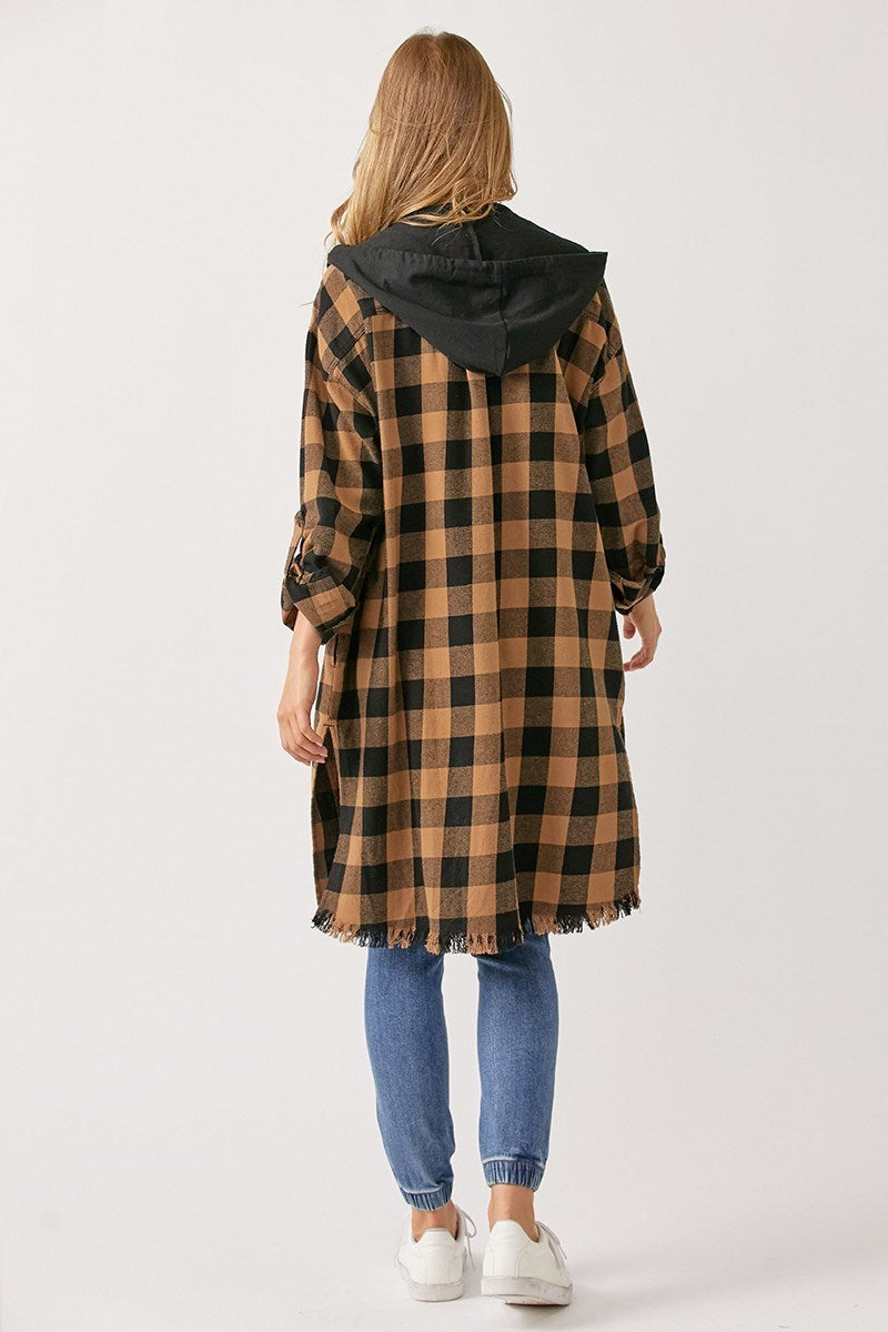 Gypsy Fresh Plaid Hooded Shacket