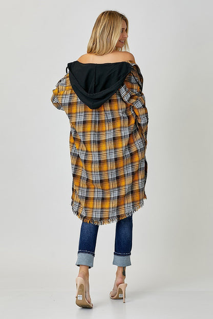Gypsy Fresh Plaid Hooded Shacket