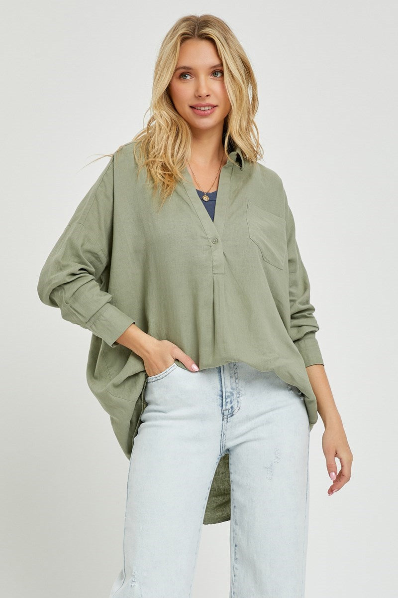 Romny Green Boho Top