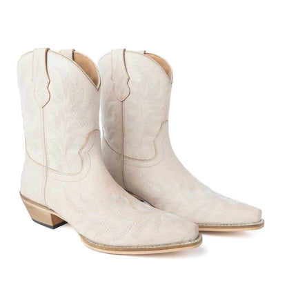 white ankle cowgirl boot | wedding cowgirl boot | white line dancing boot