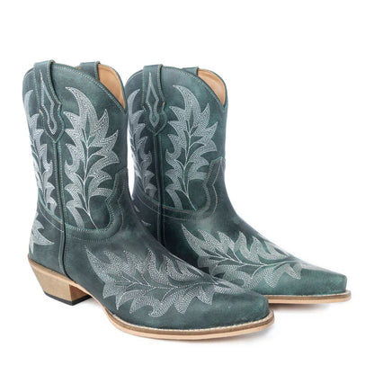 smoke grey cowgirl boots with white stitching | line dancing cowgirl boots