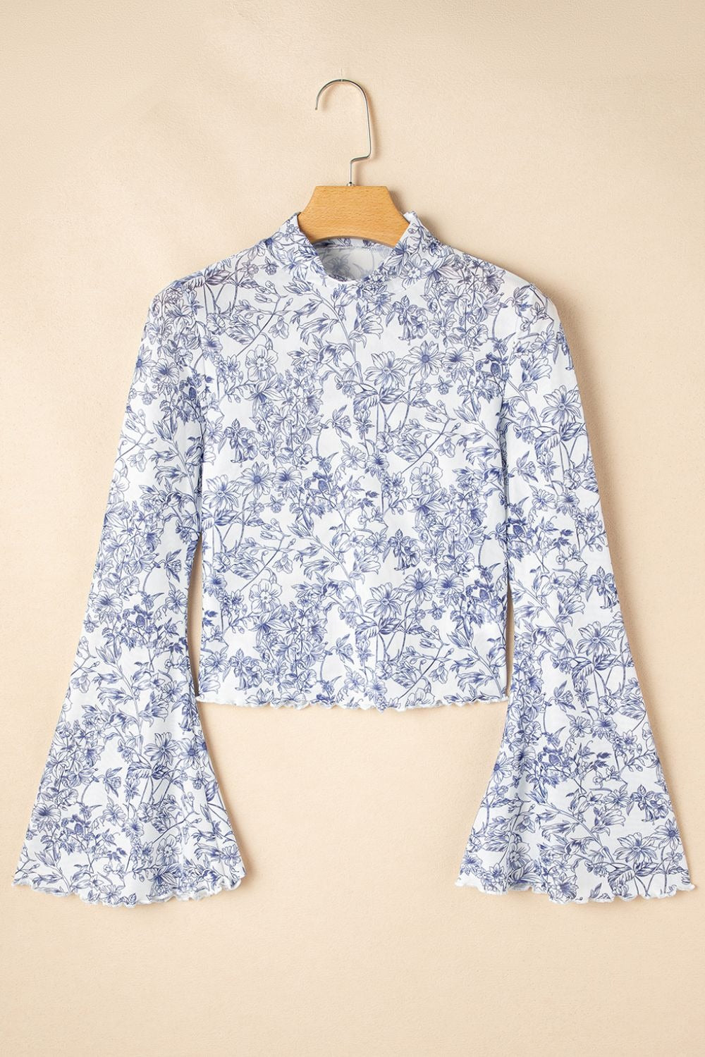 Boho Blue Mesh Top