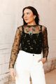 NFR Floral Lace Mesh Top