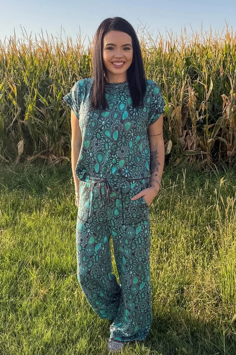 Cowgirl Turquoise Cluster Top