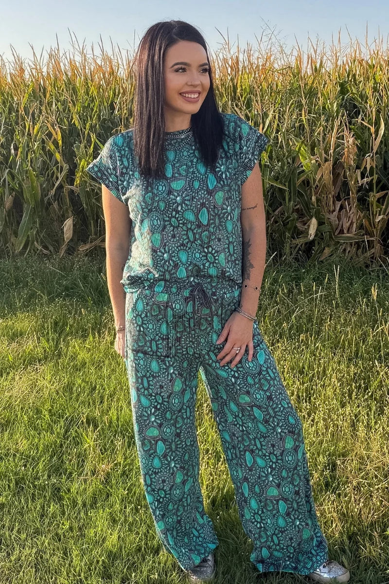 Cowgirl Turquoise Cluster Top