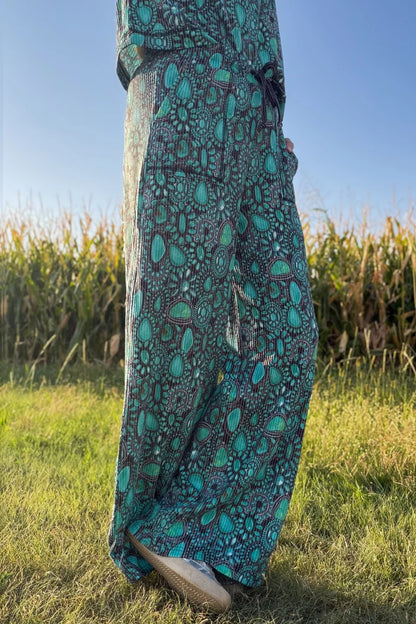 Turquoise Lover Ribbed Pants
