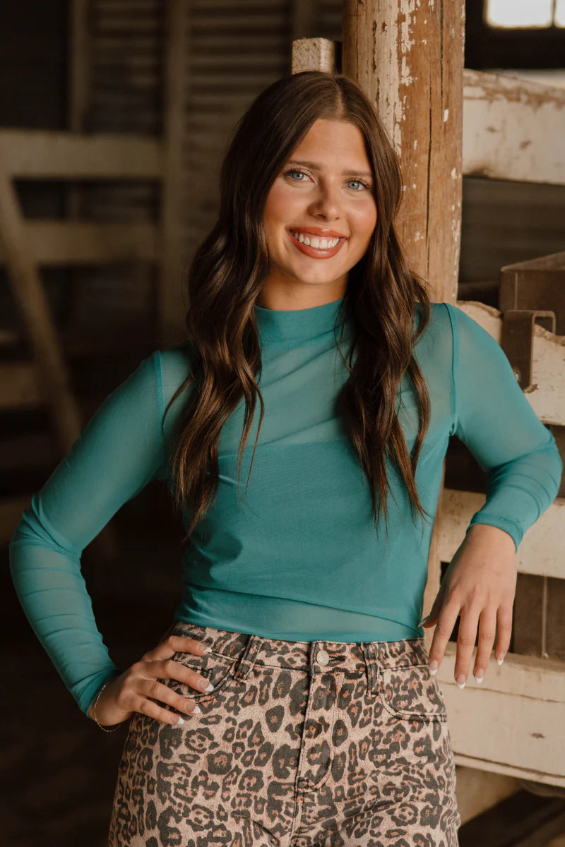Meshed Out in Turquoise Top