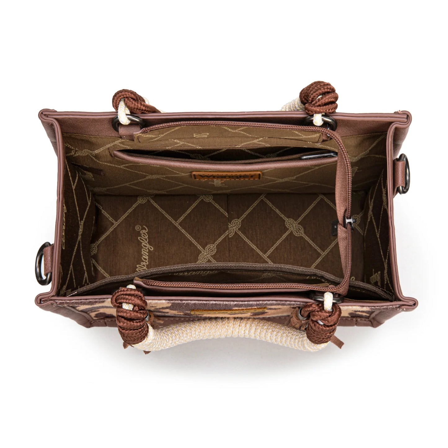 Wrangler Coffee Cow Print Tote