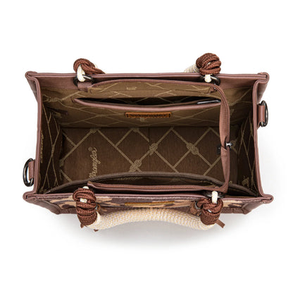 Wrangler Coffee Cow Print Tote