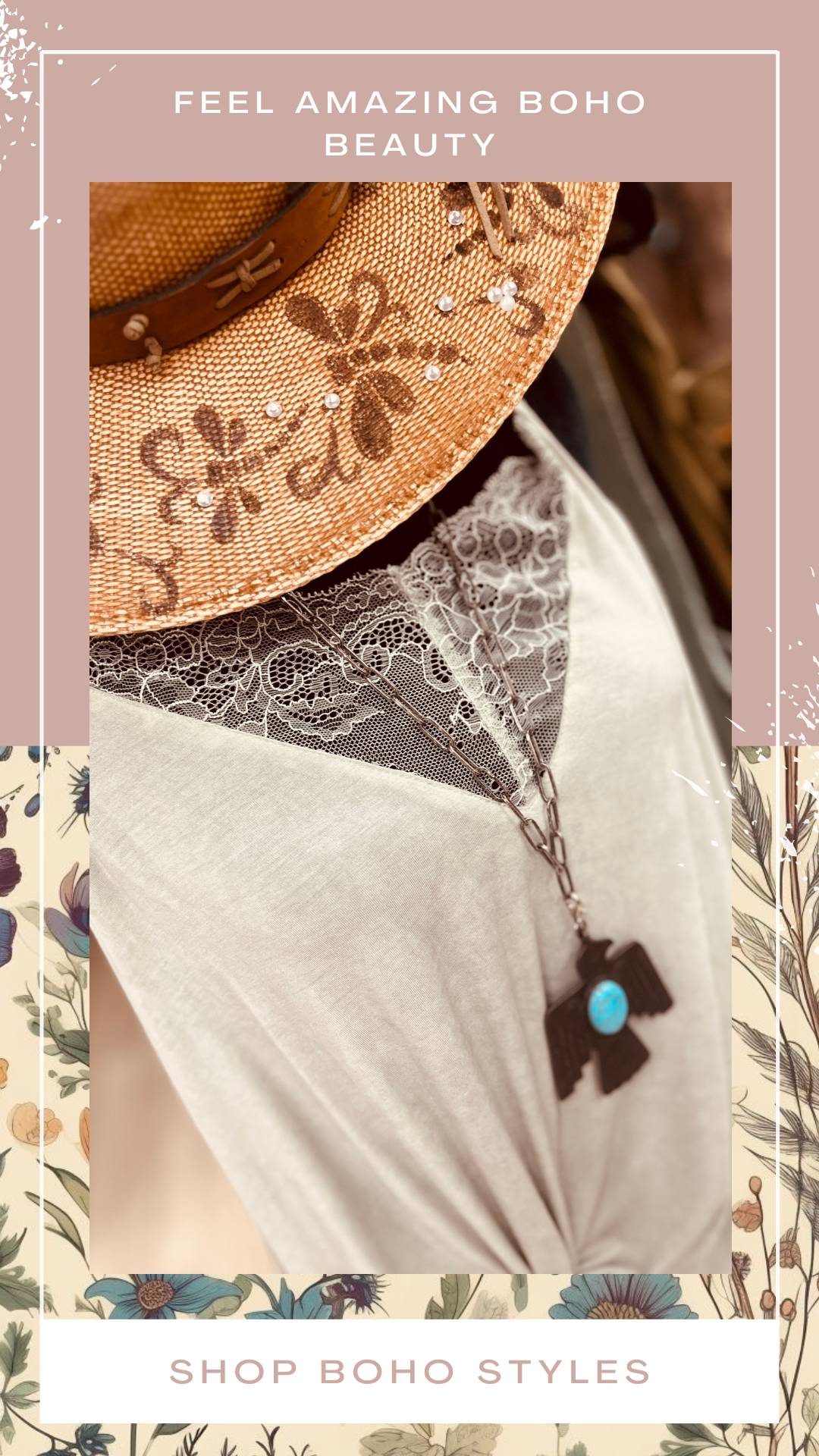 Boho Lace Tank Top | Thunderbird Jewelry | Custom Hat | POL Tank Top
