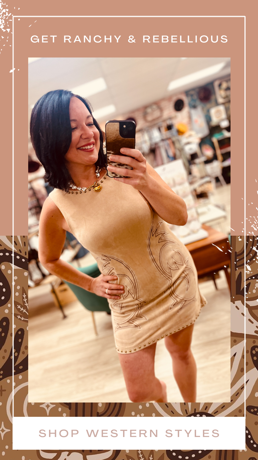 Western Dress | Cowgirl Boot Stitch Dress | Western Boutique Clothing