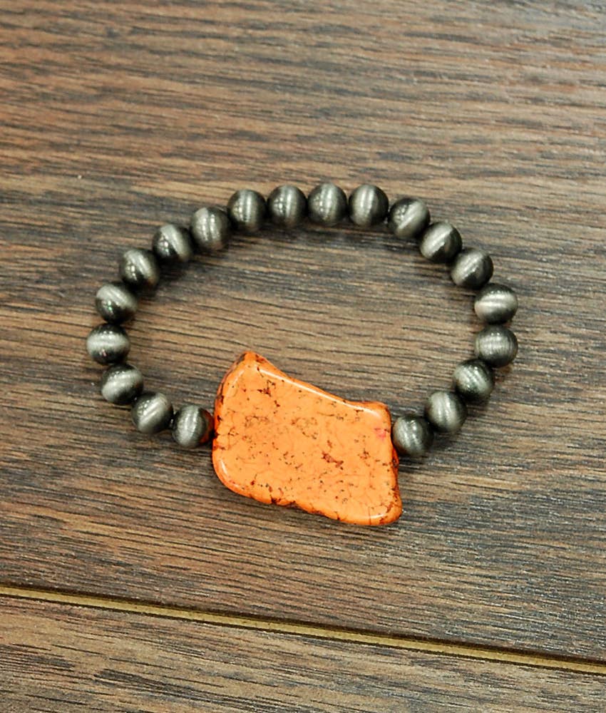 Orange Slab Stretch Bracelet