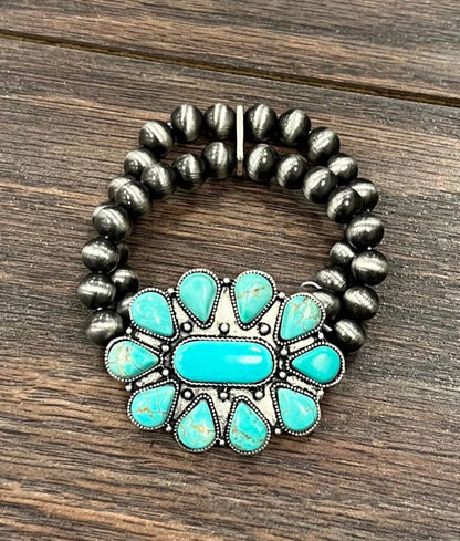Turquoise Stretchy Western Bracelets