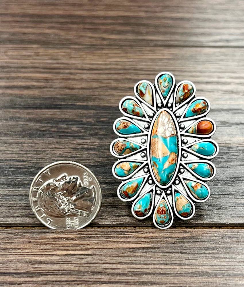 Multi Gemstone Adjustable Ring