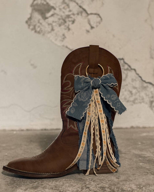 Golden Prairie Denim Boot Charm