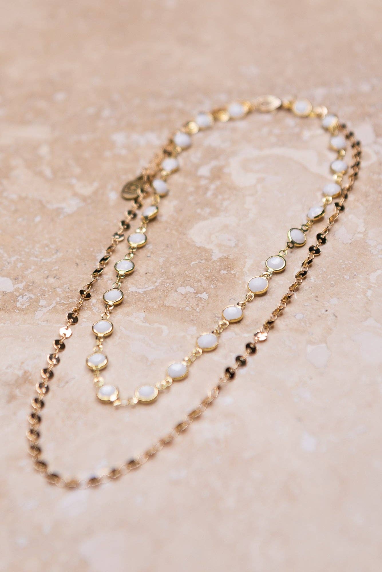 Gold and White Necklace