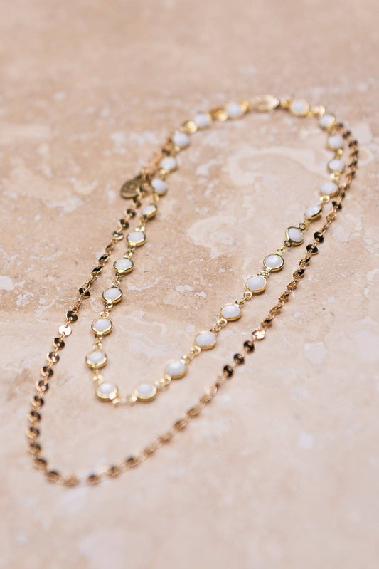 Gold and White Necklace
