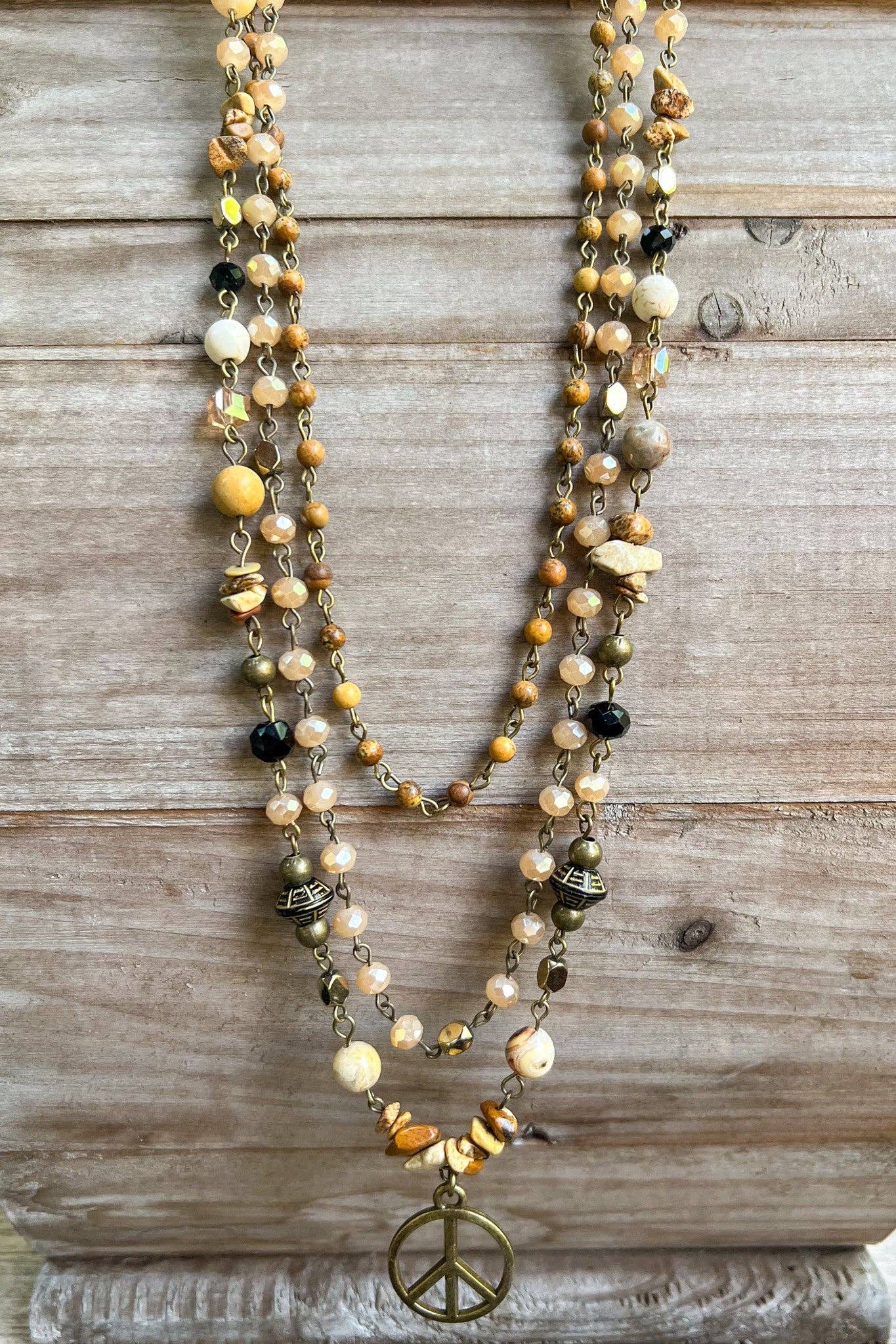 Laurie Beaded Peace Necklace