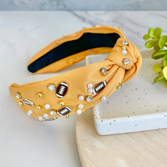 gold football headband