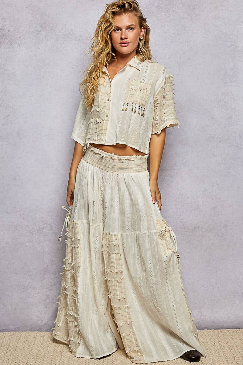 Boho Shell Ruffle Pants