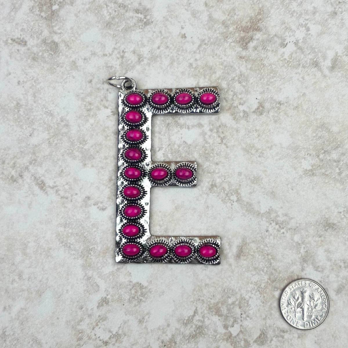 Western Faux Turquoise Initial Pendant