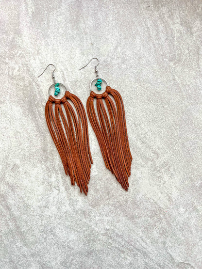 Bozeman Fringe Earrings w/ Turquoise Beads