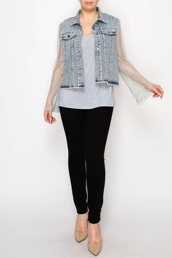 Rhinestone Gypsy Groove Jacket - Denim