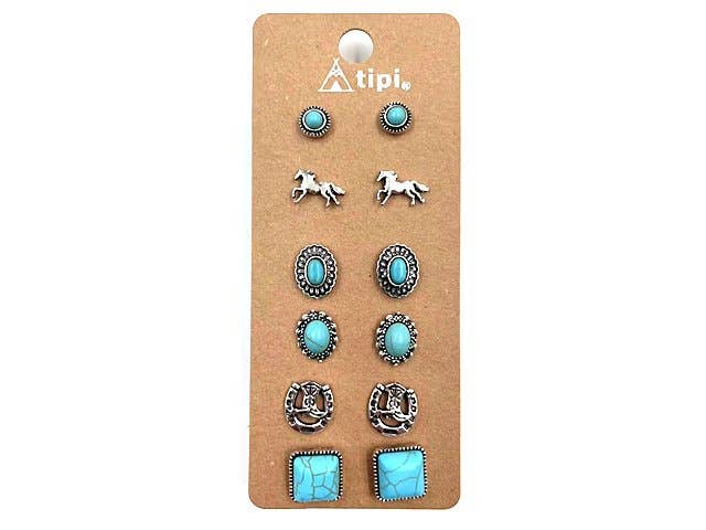 6 Pc. Western Earring Sets