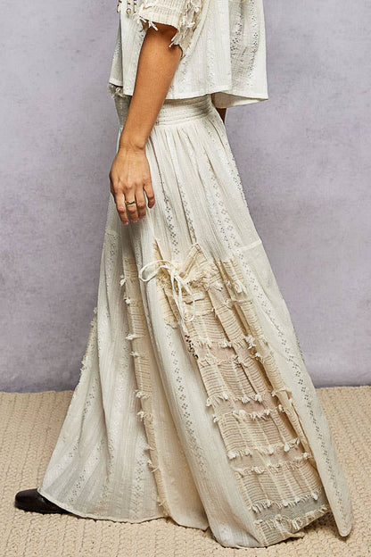 Boho Shell Ruffle Pants