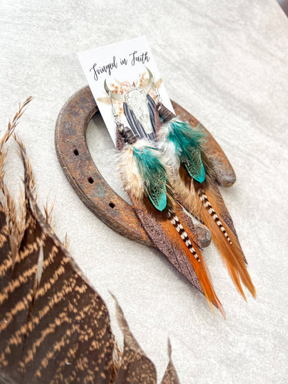 Kalispell Fringe Feather Earrings | Brown