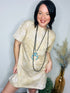 Adventuresome Beige Tie Dye T-Shirt Dress - Roaming Gypsy Boutique